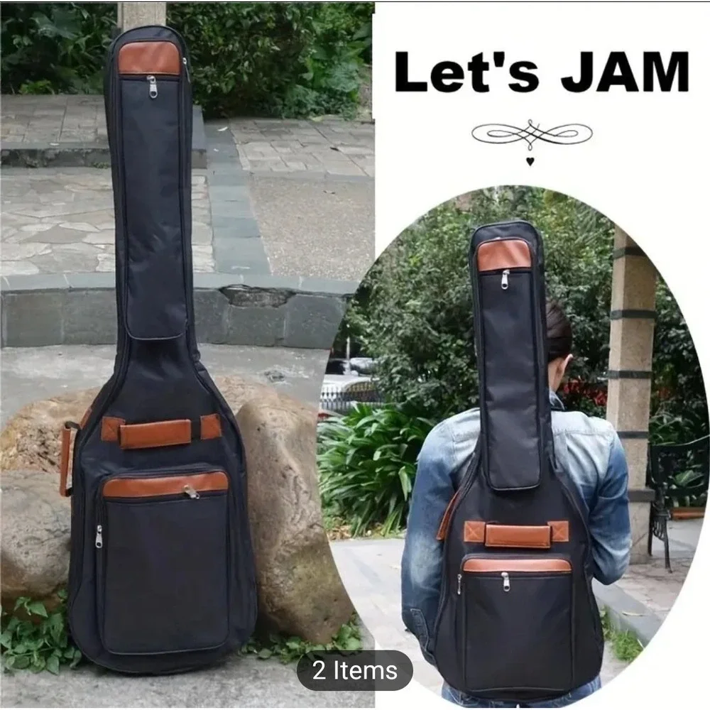 Electric Guitar Bag Cotton Padding Backpack Soft Guitar Case Double Strap US
